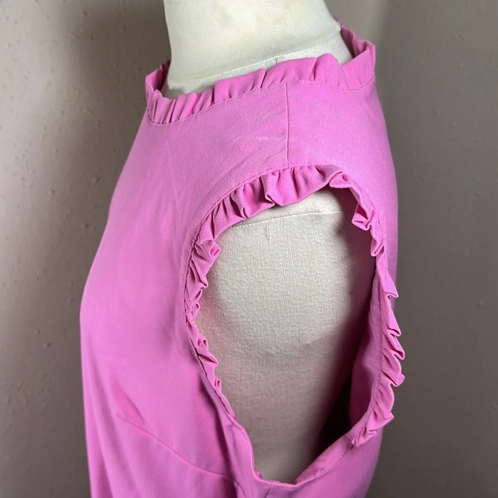 J. Crew Ruffleneck Suiting Bubblegum Pink Dress Women’s size 16 NEW - Picture 7 of 16